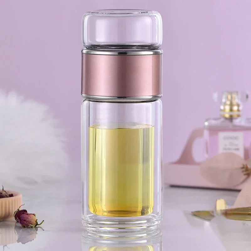 Double Wall Glass Tea Infuser Bottle ViralGalleria.com