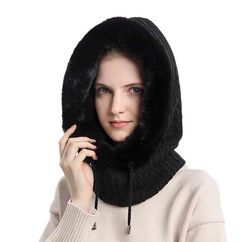 Thicken Knitted Fleece One-Piece Winter Scarf Mask ViralGalleria.com