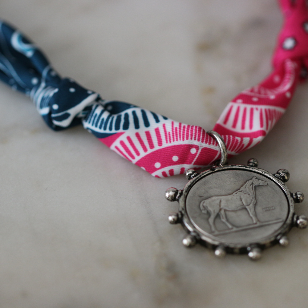 Rodeo Scarf Necklace - Horse Pendant Charm Deep South Originals
