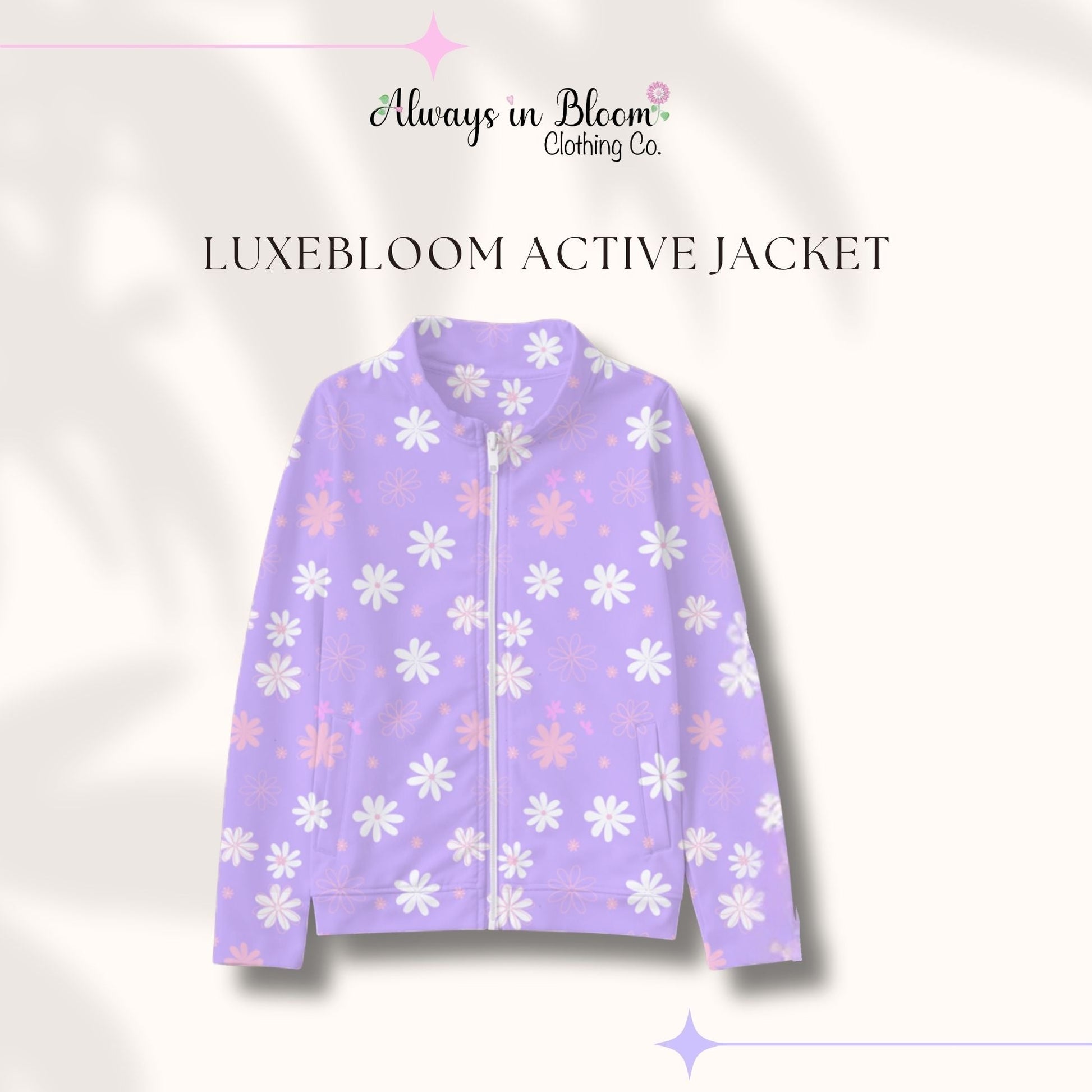 LuxeBloom Jacket - Purple Daisies Always In Bloom Clothing Co