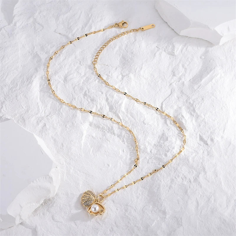 Korean Openable Shell Pearl Necklace ViralGalleria.com
