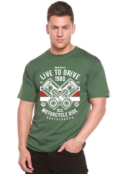 Live To Ride 1980 Men's Bamboo Viscose/Organic Cotton Short Sleeve Graphic T-Shirt Spun Bamboo