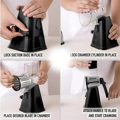 3-in-1 Rotary Cheese Grater & Vegetable Slicer ViralGalleria.com