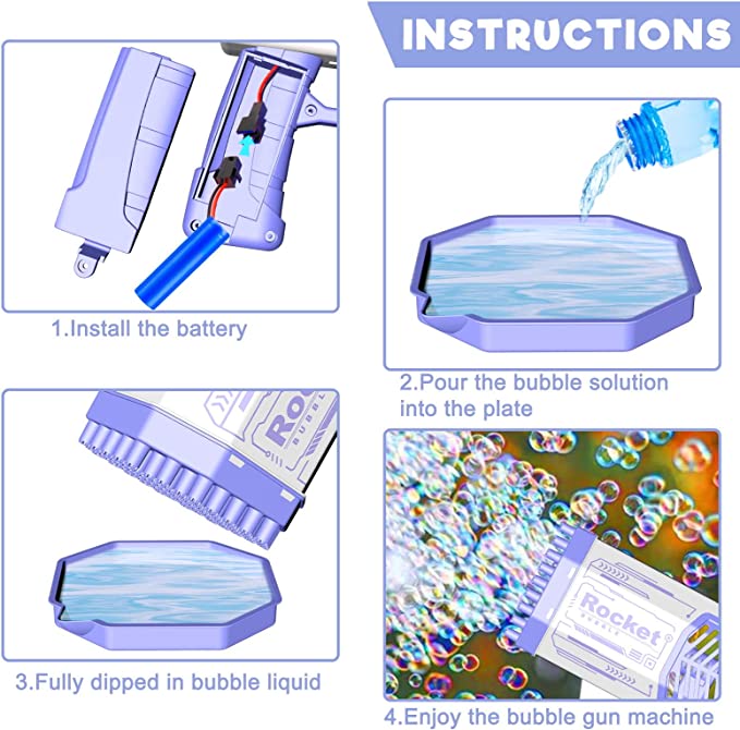 Soap Bubble Gun Machine with 69 Holes ViralGalleria.com