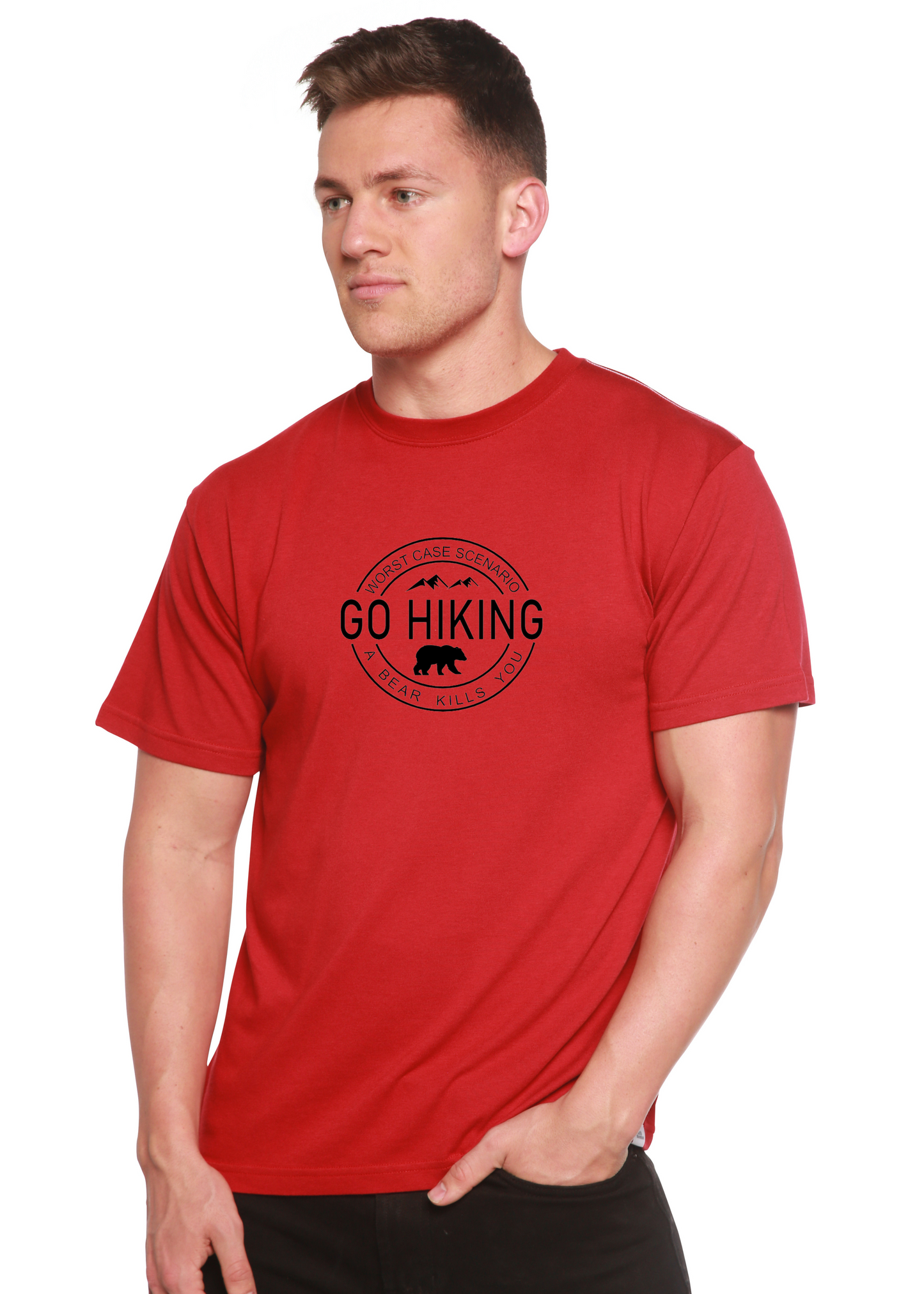 Go Hiking Men's Bamboo Viscose/Organic Cotton Short Sleeve Graphic T-Shirt Spun Bamboo