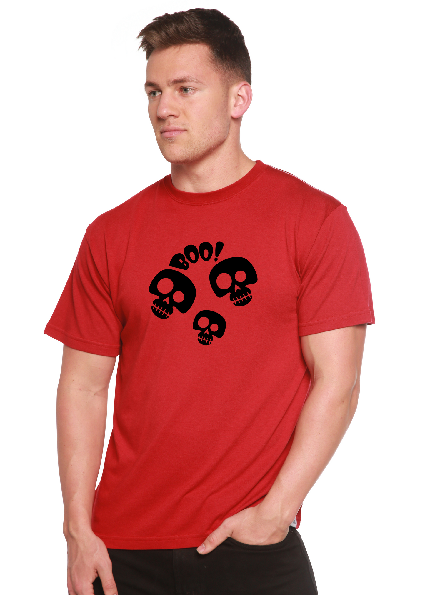 Halloween Boo Unisex Bamboo Viscose/Organic Cotton Short Sleeve Graphic T-Shirt Spun Bamboo