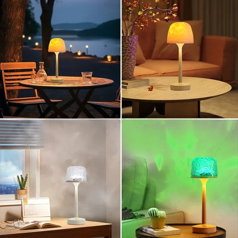 Mushroom Table Lamp with Water Ripple Projection ViralGalleria.com