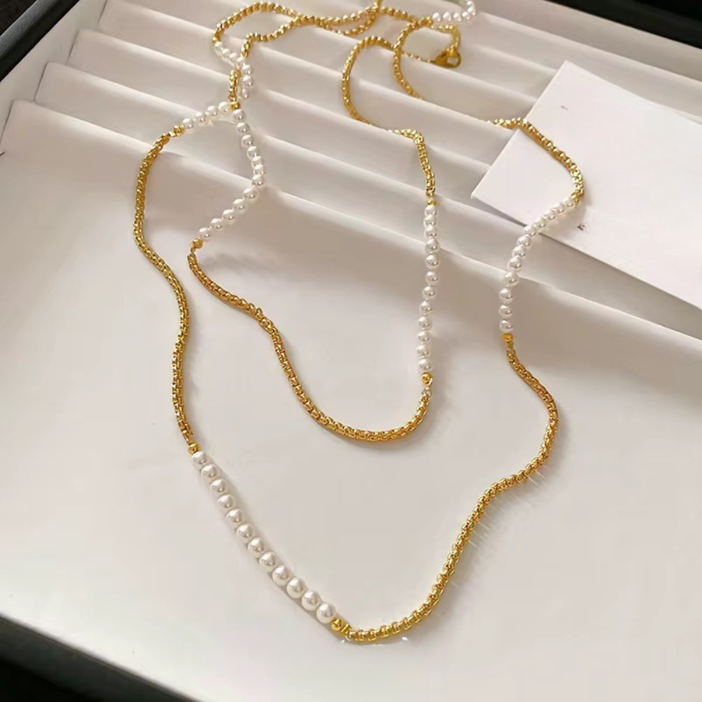 Pearl and Gold Chain Wrap Necklace ~ Deep South Originals Deep South Originals
