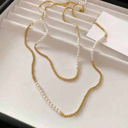 Pearl and Gold Chain Wrap Necklace ~ Deep South Originals Deep South Originals