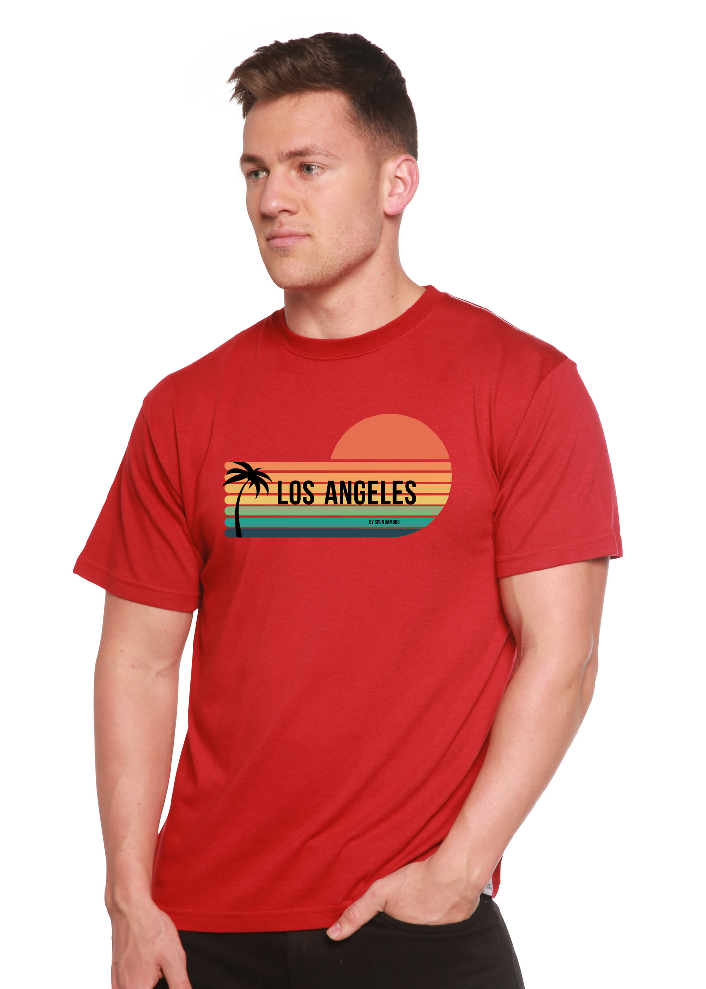 Los Angeles Spun Bamboo Unisex Bamboo Viscose/Organic Cotton Short Sleeve Graphic T-Shirt Spun Bamboo