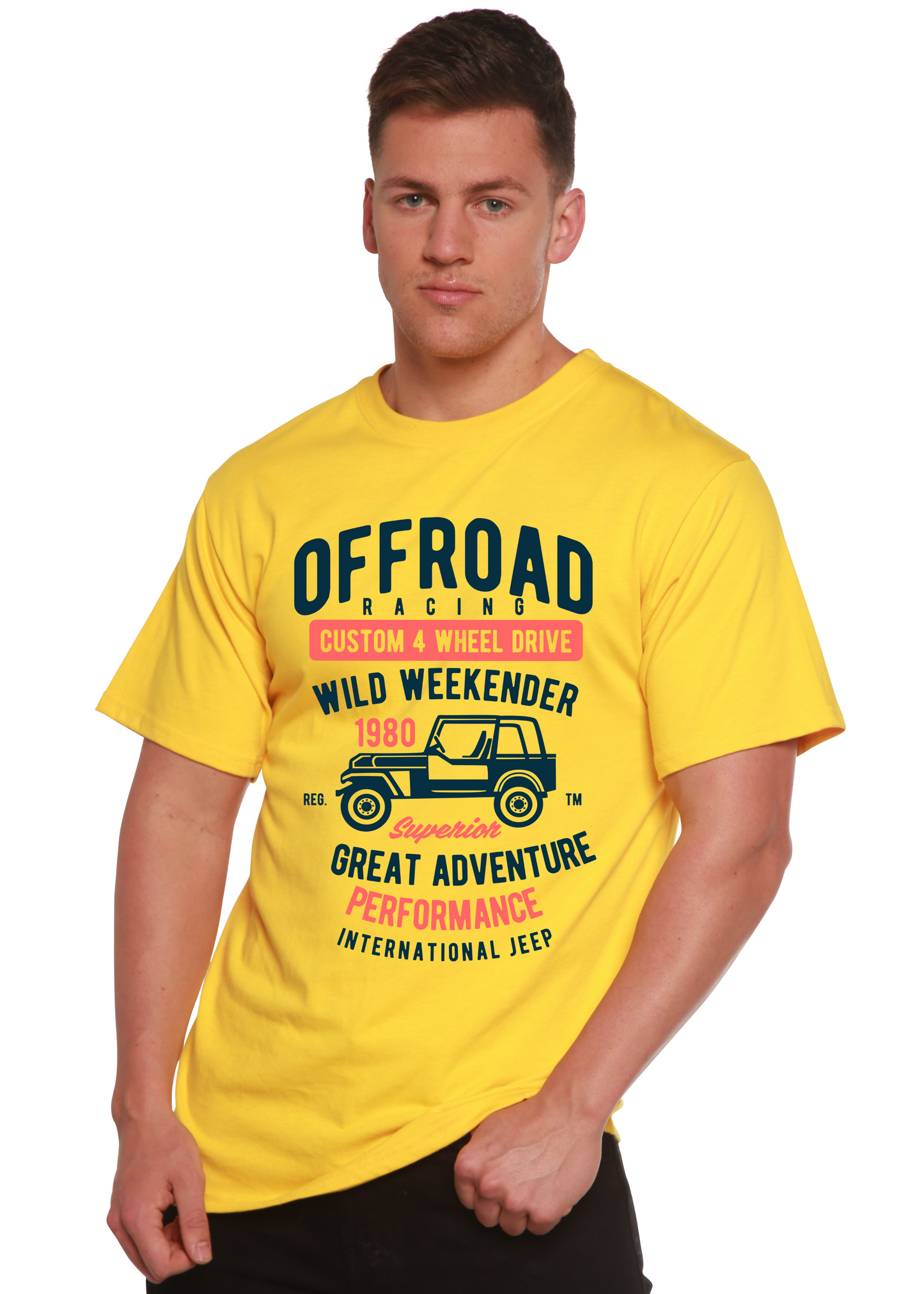 Off Road Racing Spun Bamboo® Men's Bamboo Viscose/Organic Cotton Short Sleeve Graphic T-Shirt Spun Bamboo