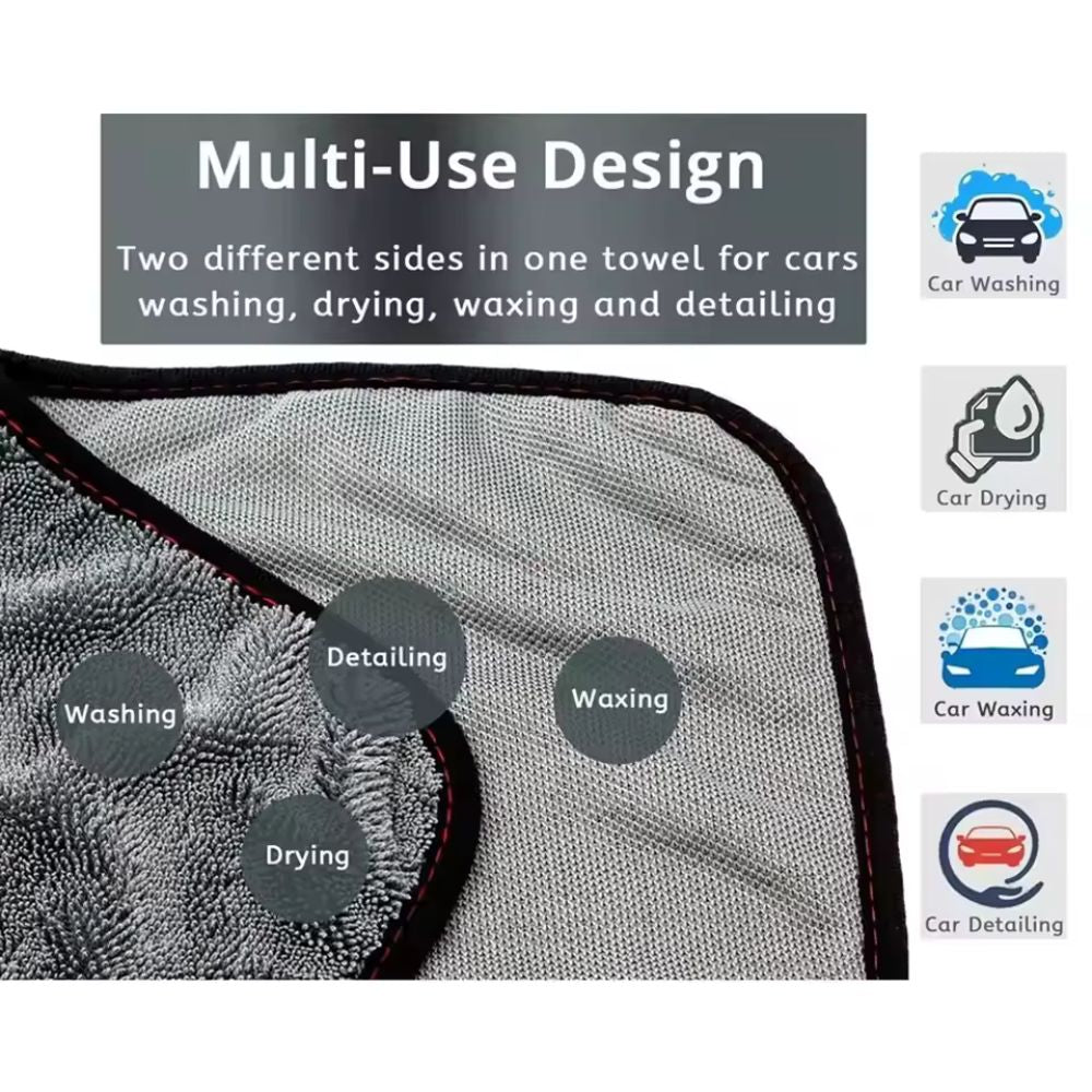 1200GSM Microfiber Twist Car Drying Towel ViralGalleria.com