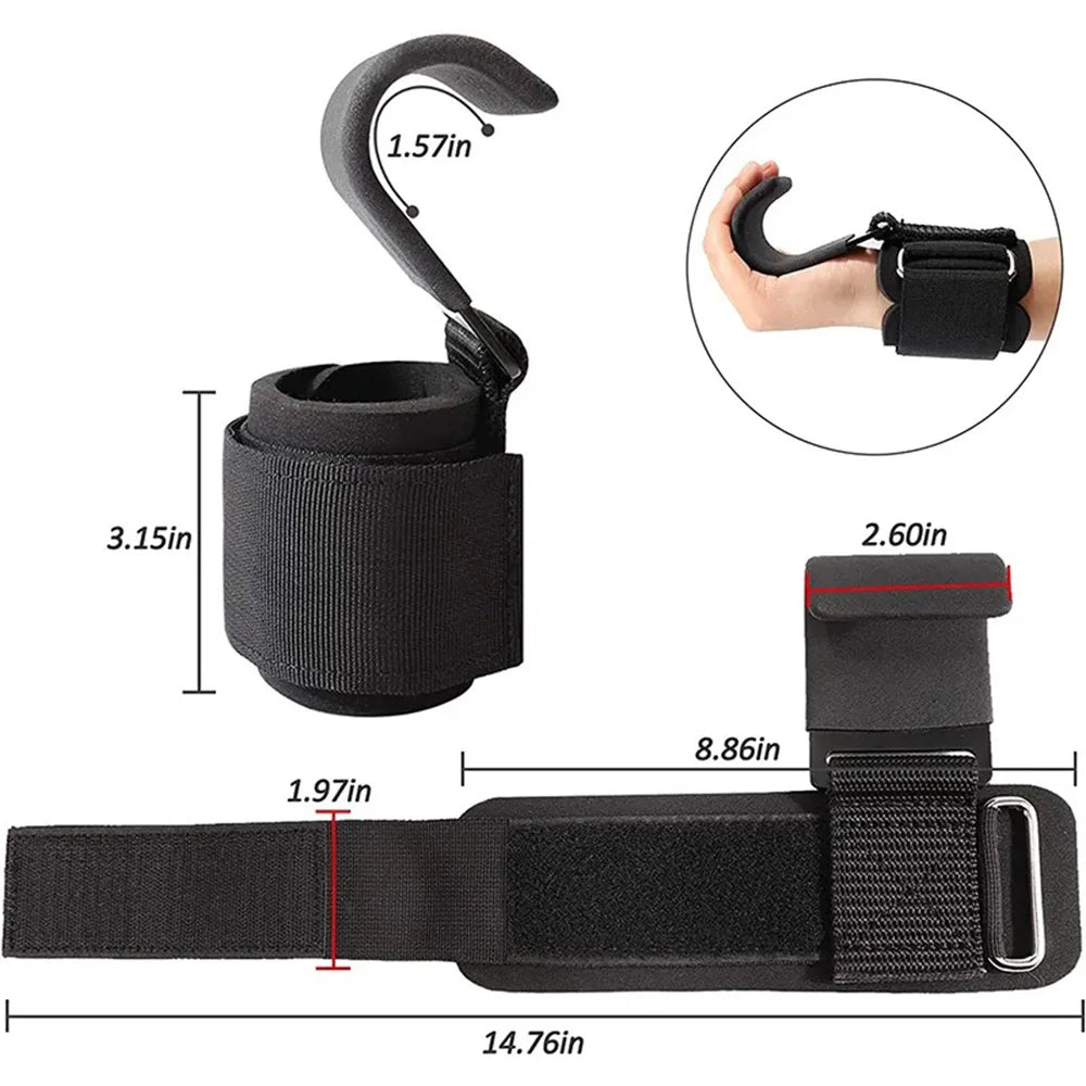 Weight Lifting Hooks with Wrist Straps ViralGalleria.com
