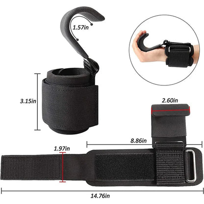 Weight Lifting Hooks with Wrist Straps ViralGalleria.com