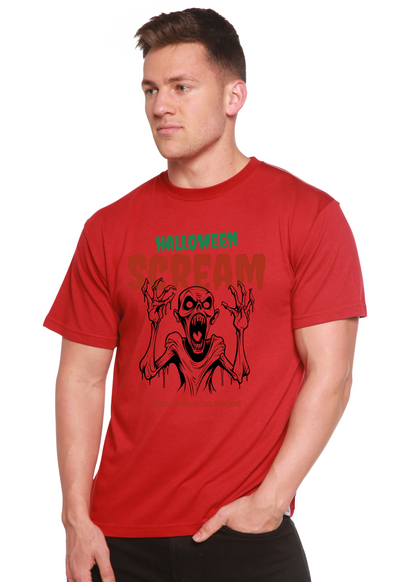 Halloween Scream Men's Bamboo Viscose/Organic Cotton Short Sleeve Graphic T-Shirt Spun Bamboo