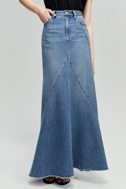 Ocean Wave Denim Skirt HJ821 Hey Joanie