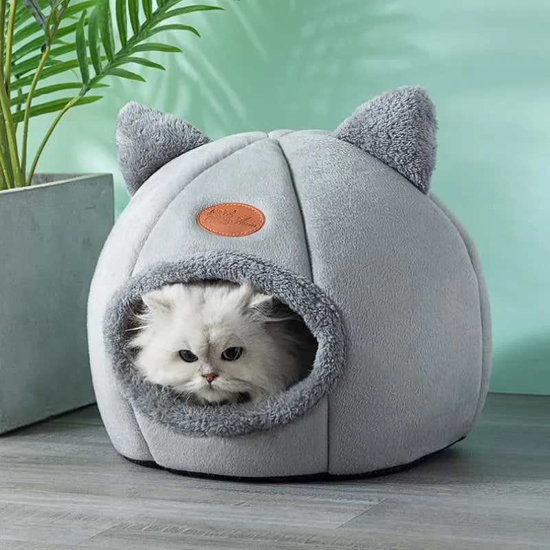 Little Winter Cat Bed Basket Cave ViralGalleria.com