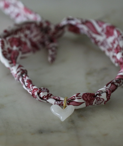 Starkville Tailgate Scarf Necklace - Heart Charm Deep South Originals