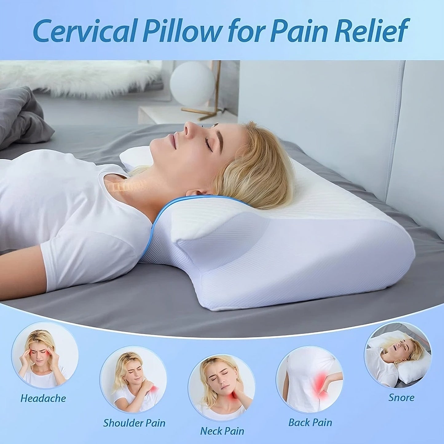 Memory Foam Cervical Pillow ViralGalleria.com
