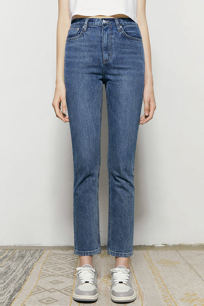 Two Shots High Rise Straight Crop Jeans HJ013 Hey Joanie