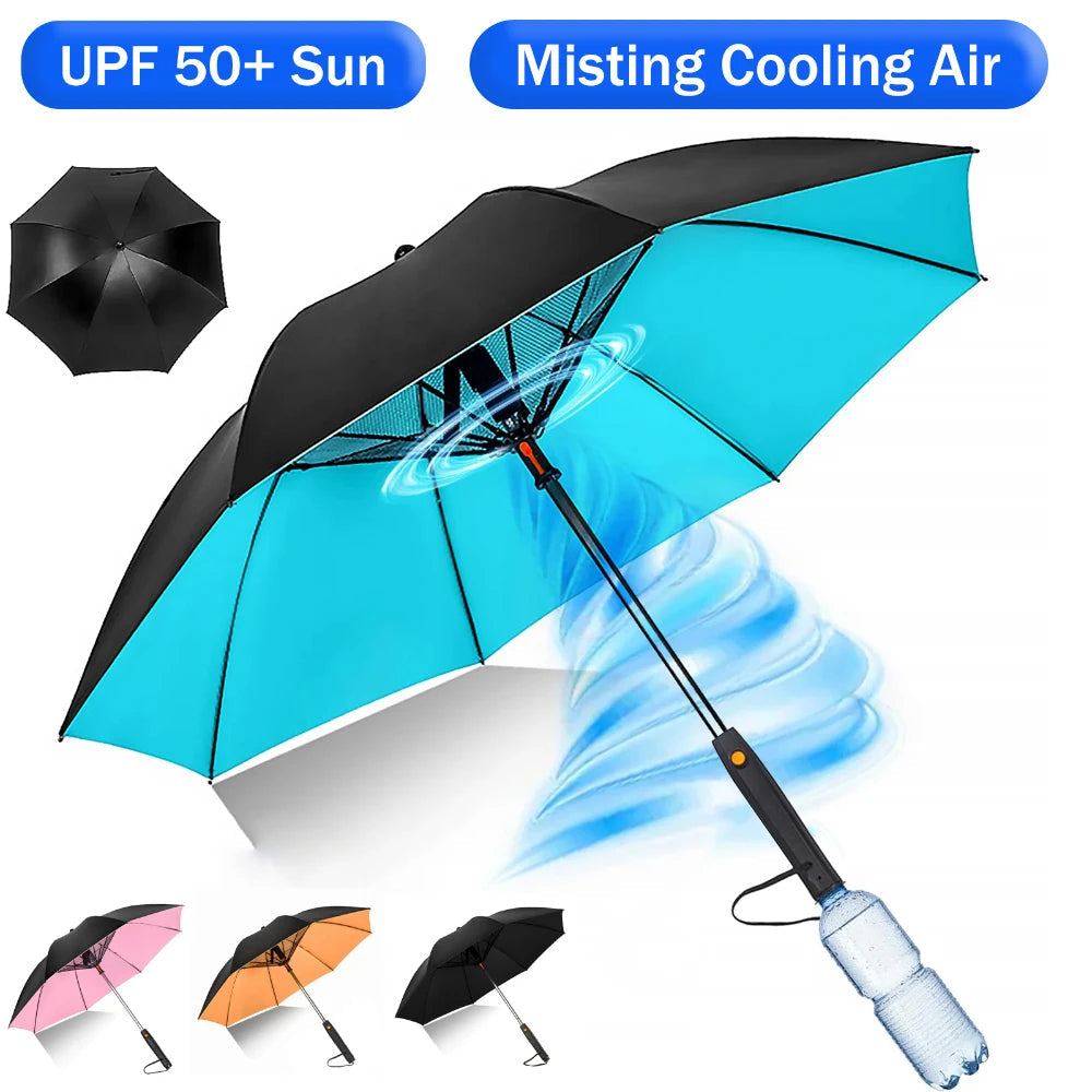 Portable Umbrella with Fan & Misting ViralGalleria.com