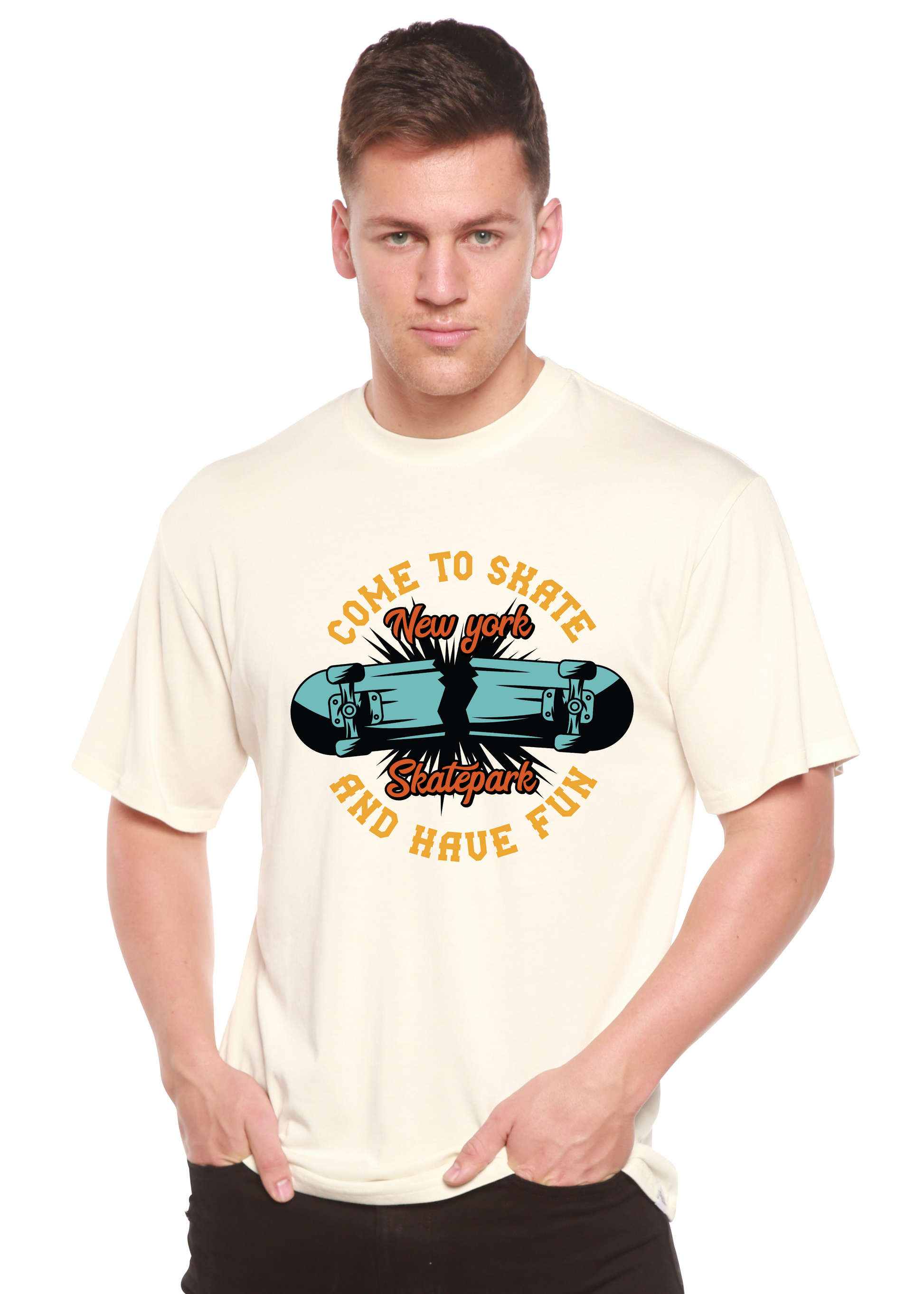 New York Skatepark Men's Bamboo Viscose/Organic Cotton Short Sleeve Graphic T-Shirt Spun Bamboo