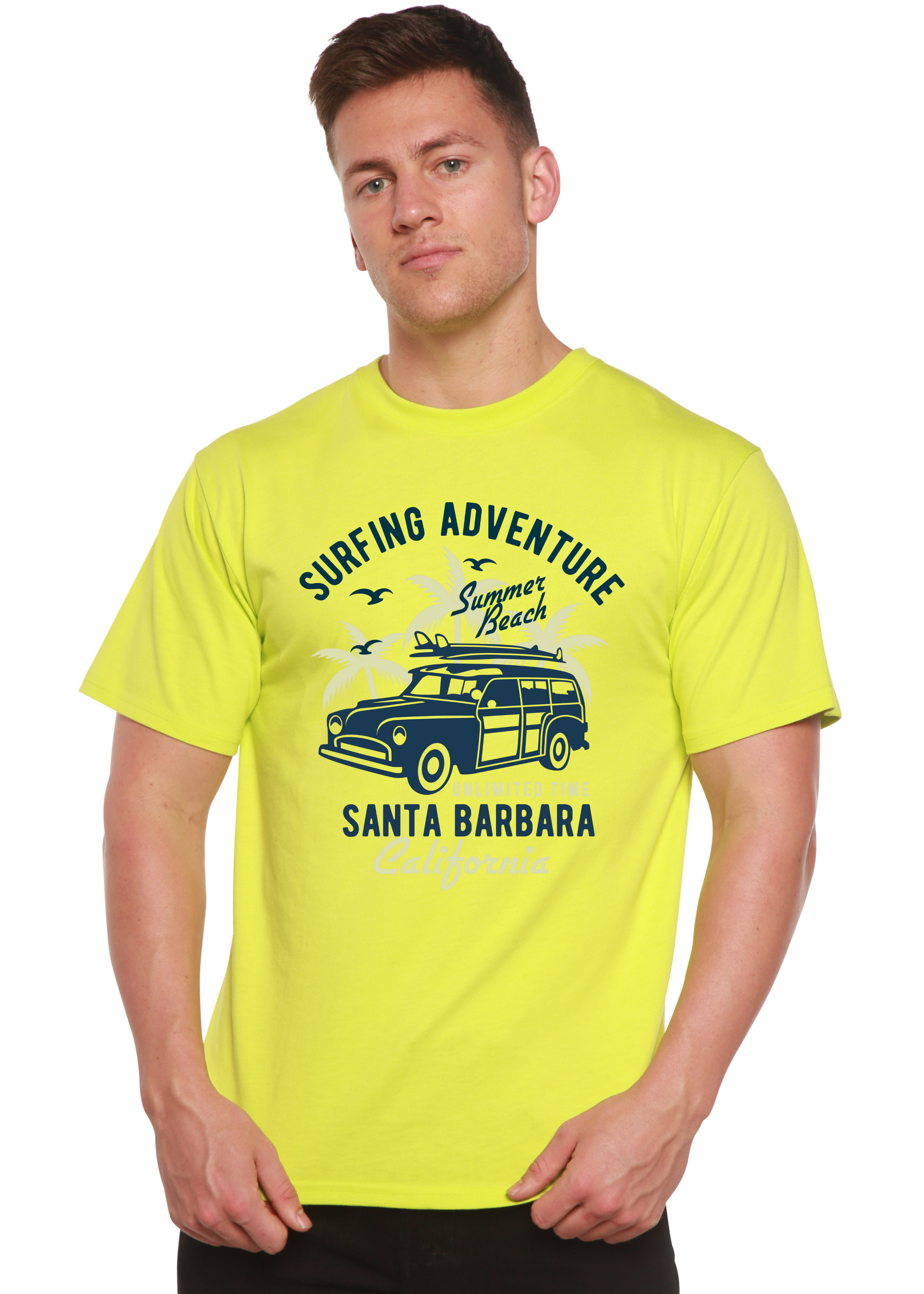 Surfing Adventure Spun Bamboo® Men's Bamboo Viscose/Organic Cotton Short Sleeve Graphic T-Shirt Spun Bamboo