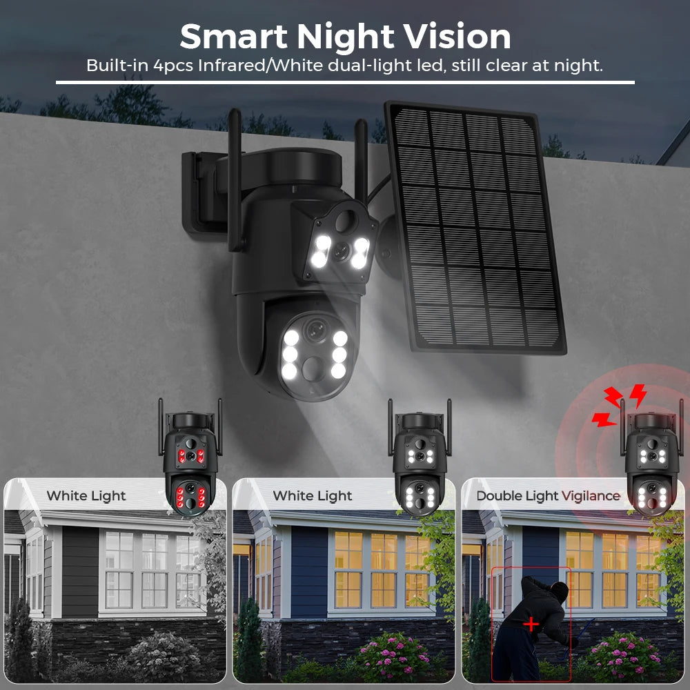 Dual Lens Solar Camera 4K WiFi Outdoor ViralGalleria.com