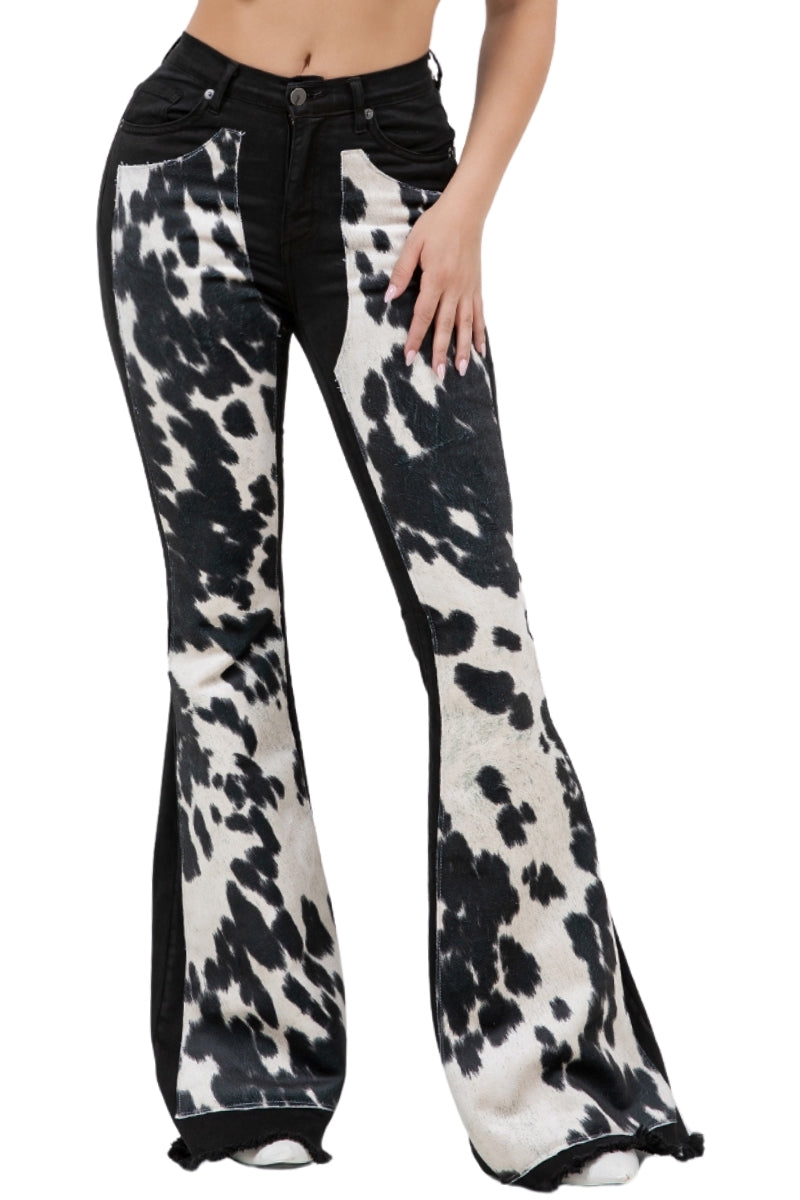 Rodeo Bell Bottom Jean in Black GJG DENIM