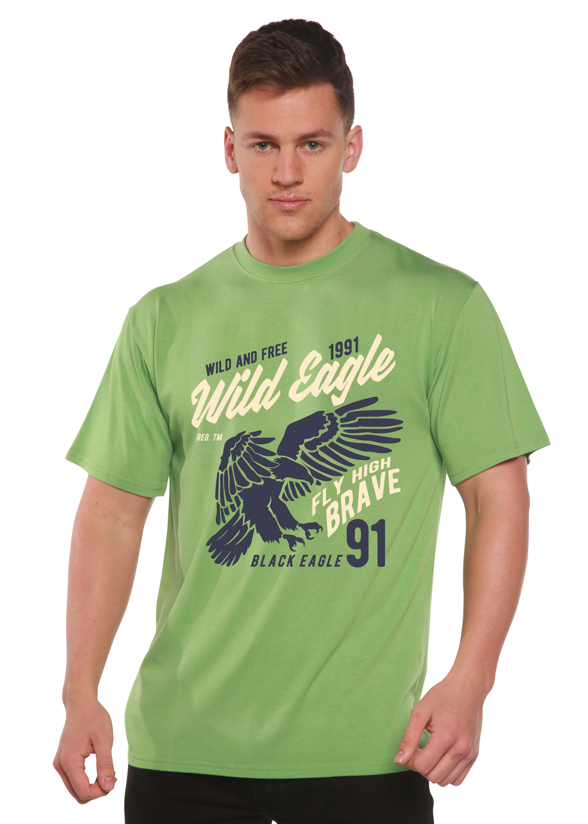 Wild Eagle Spun Bamboo® Men's Bamboo Viscose/Organic Cotton Short Sleeve Graphic T-Shirt Spun Bamboo