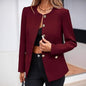 Women’s Round Neck Button Cardigan – Long Sleeve Classic Knit Sweater FitiqueFit