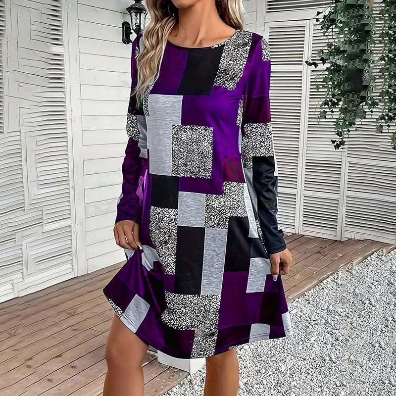 Women's Round Neck Long Sleeve Dress FitiqueFit