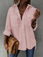 Women’s Casual Long Sleeve Shirt with Pocket FitiqueFit