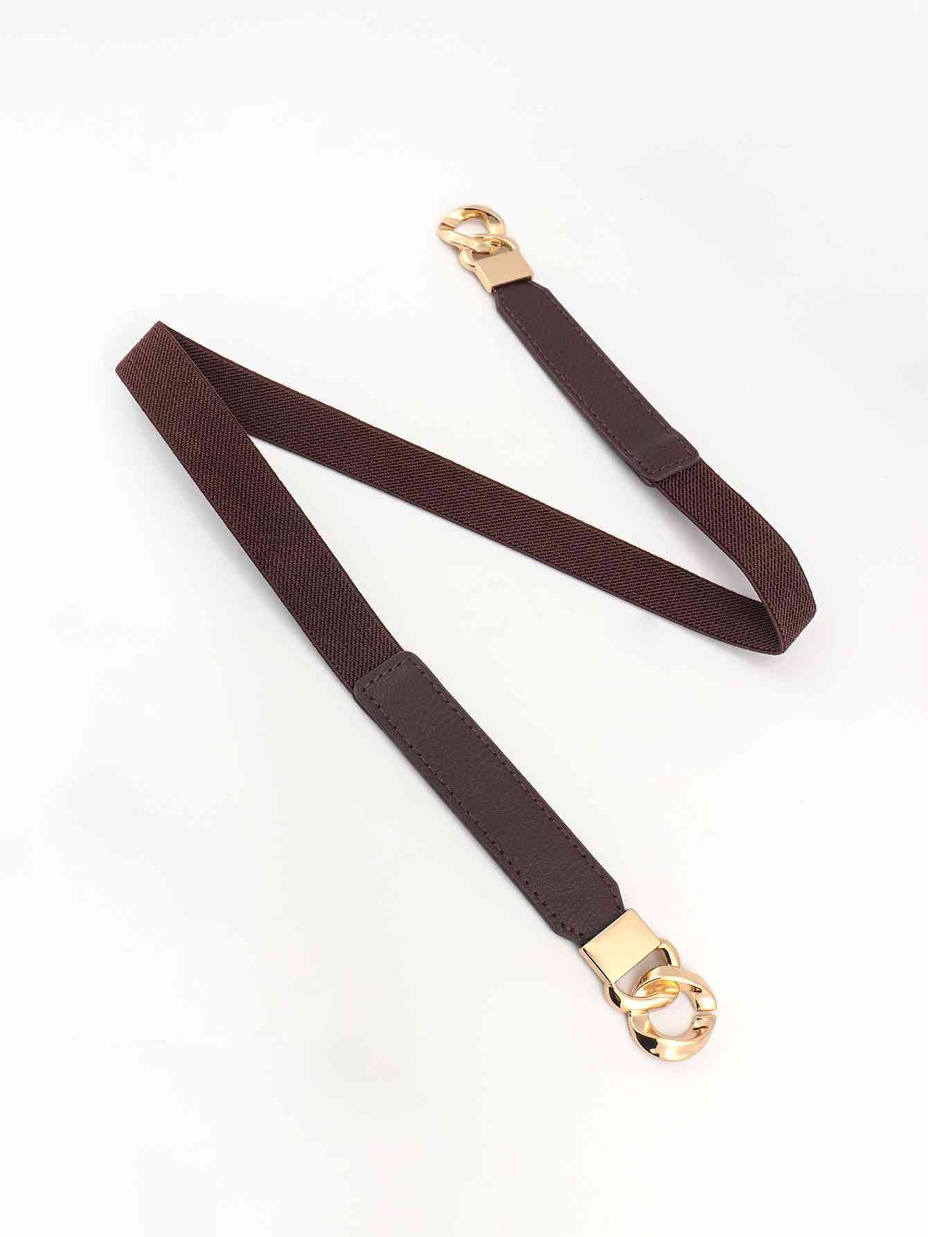 ElegantStyle Zinc Alloy Buckle Elastic PU Belt – Versatile and Stylish Accessory See size chart under “more details” The Fashion Celestial