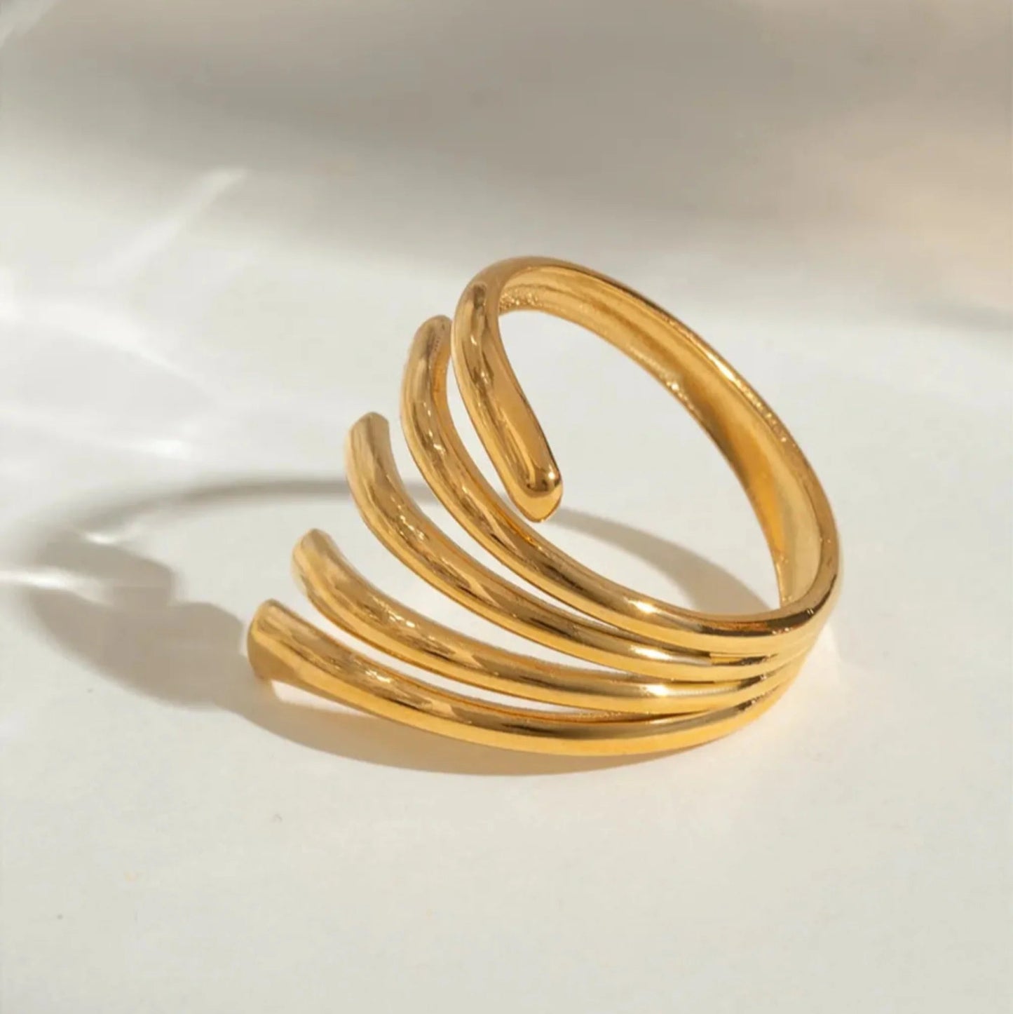 Lines of Light Ring Ivory Embers