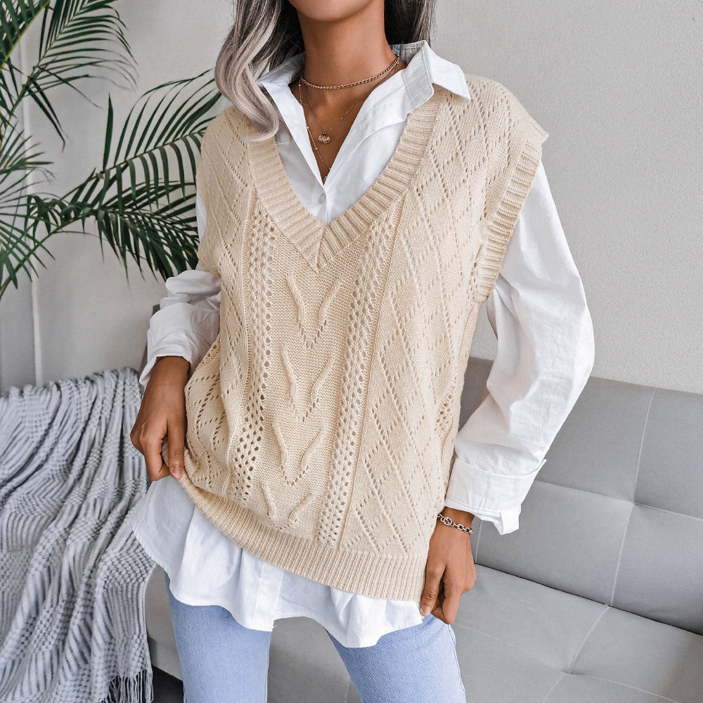 Women’s Hollowed Out Knit Vest FitiqueFit