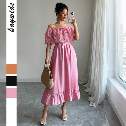 Elegant Style Off-shoulder A- Line Dress Grayceful LLC