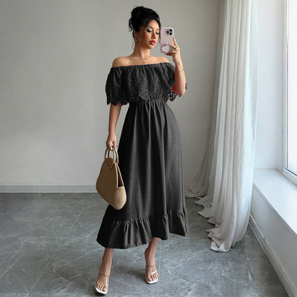 Elegant Style Off-shoulder A- Line Dress Grayceful LLC