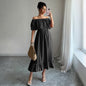 Elegant Style Off-shoulder A- Line Dress Grayceful LLC