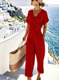 Women's Loose Irregular Short-Sleeve Two-Piece Set FitiqueFit