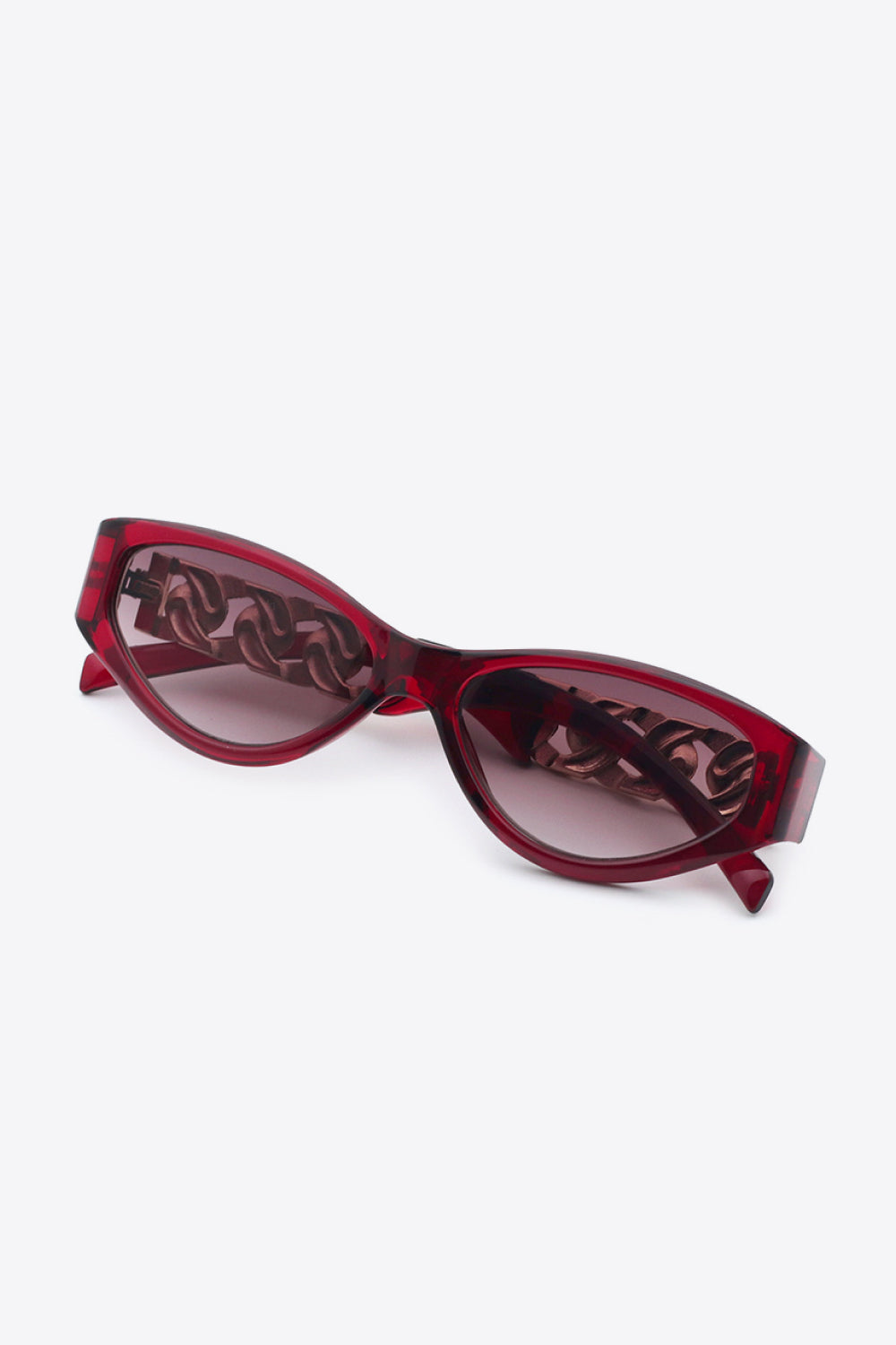 Chain Detail Temple Cat Eye Sunglasses New Era Fashion LLc