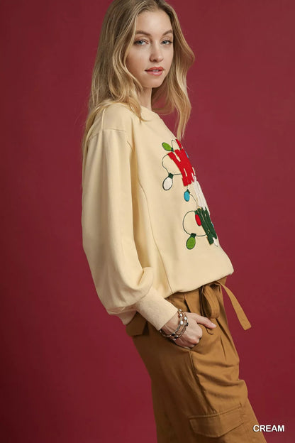 Umgee HO Applique French Terry Sweatshirt West2East Surf