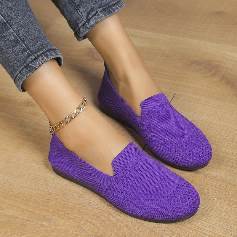 Flying Woven Slip-On Flats — European / American Style Work Shoes FitiqueFit