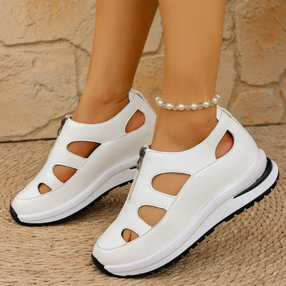 Women's Chunky Sole Closed-Toe Sandals – Soft Sole Velcro Strap FitiqueFit