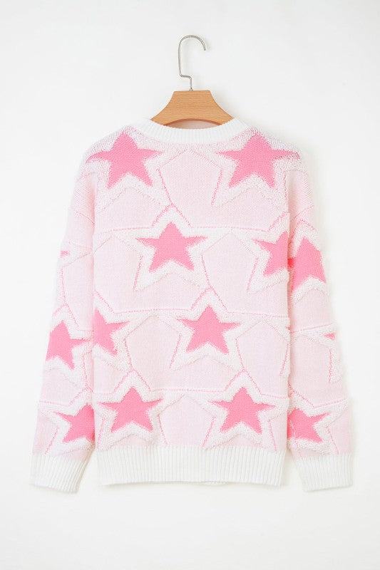Star Ribbed Trim Drop Shoulder Oversized Sweater Shop Style & More | Fresh Looks, Everyday Deals & Free Shipping