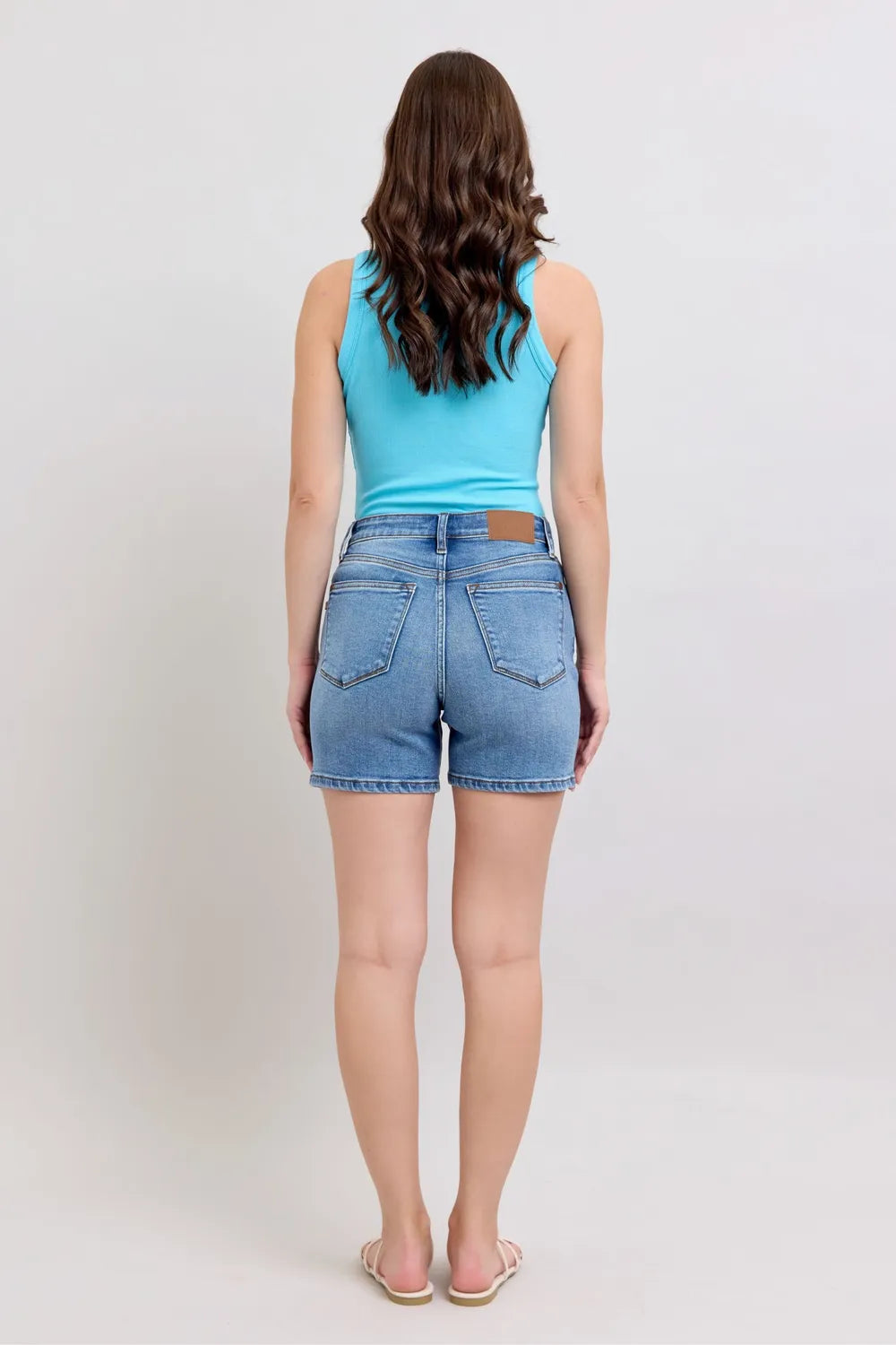 Judy Blue Full Size 2 Button Denim Shorts with Pockets Plus Size New Era Fashion LLc