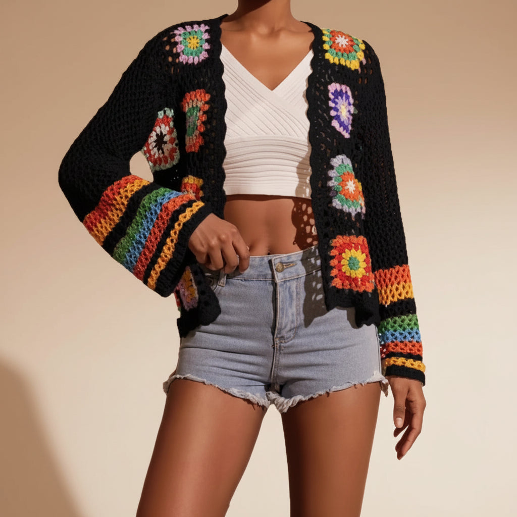 Hand-Crocheted Knitted Cardigan for Women FitiqueFit