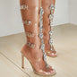 Popular Large Size Transparent Belt Buckle Hollow Roman Sandals See size chart under “more details” The Fashion Celestial