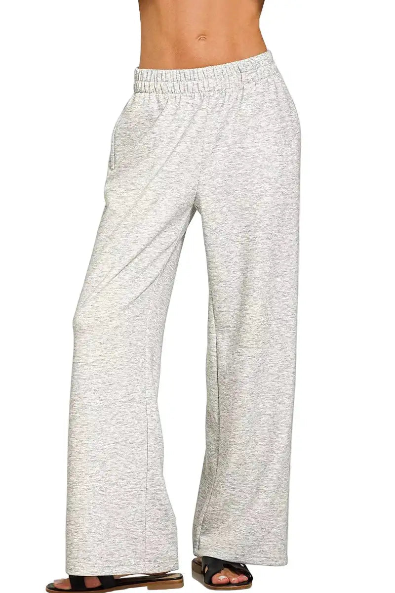 Zenana Scuba Side Slit Top and Pants Set West2East Surf