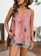 Women’s Feather Print V-Neck Camisole FitiqueFit